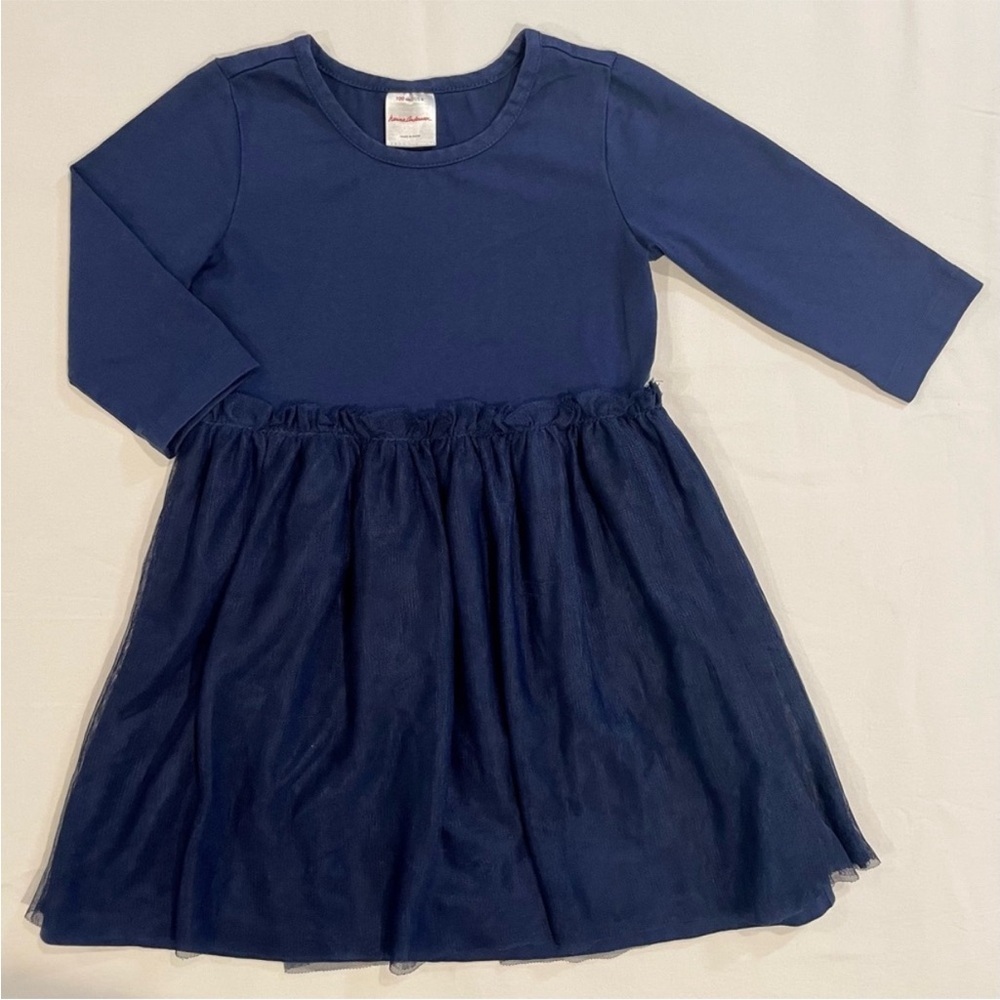 Hanna Andersson Make It Magic Dress Girls 4 100 cm Soft Tulle Navy Blue Winter